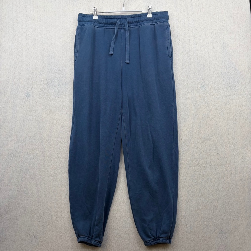 Old Navy Garment Dyed Blue Fleece Jogger Sweatpants Womens Medium